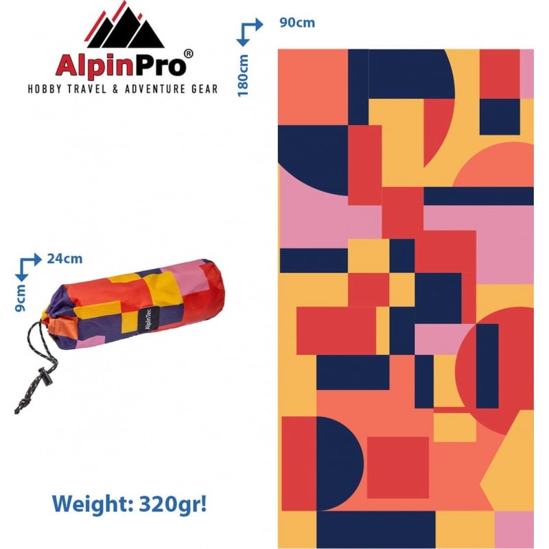 AlpinPro Dryfast Shapes Πετσέτα Σώματος Microfiber Πολύχρωμη ΙΙ 180x90cm (BMS-XXL-2)