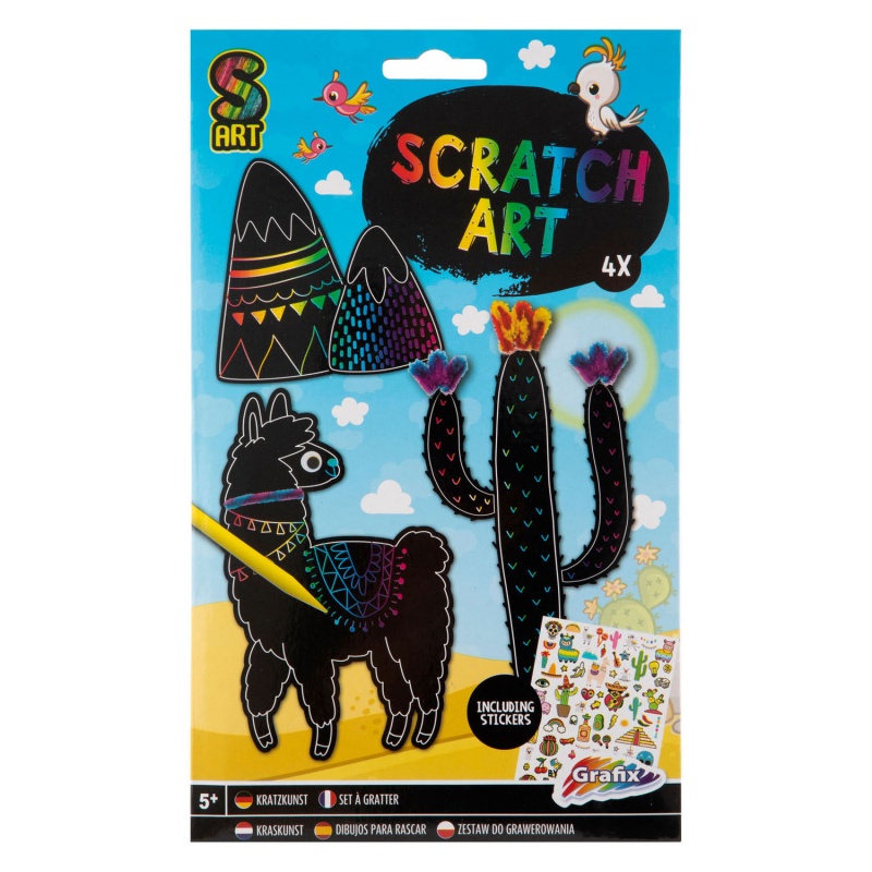 OEM Make Your Own Scratch Art Animals 4 Pcs 2 Σχέδια + Stickers / Wobbly Eyes / Pipecleaner - 1 τμχ (220015)