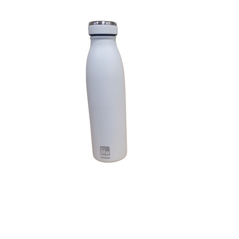 Ecolife Eco Life Μεταλλικο Μπουκαλι Θερμος 500Ml - White Slim (33-BO-3039)