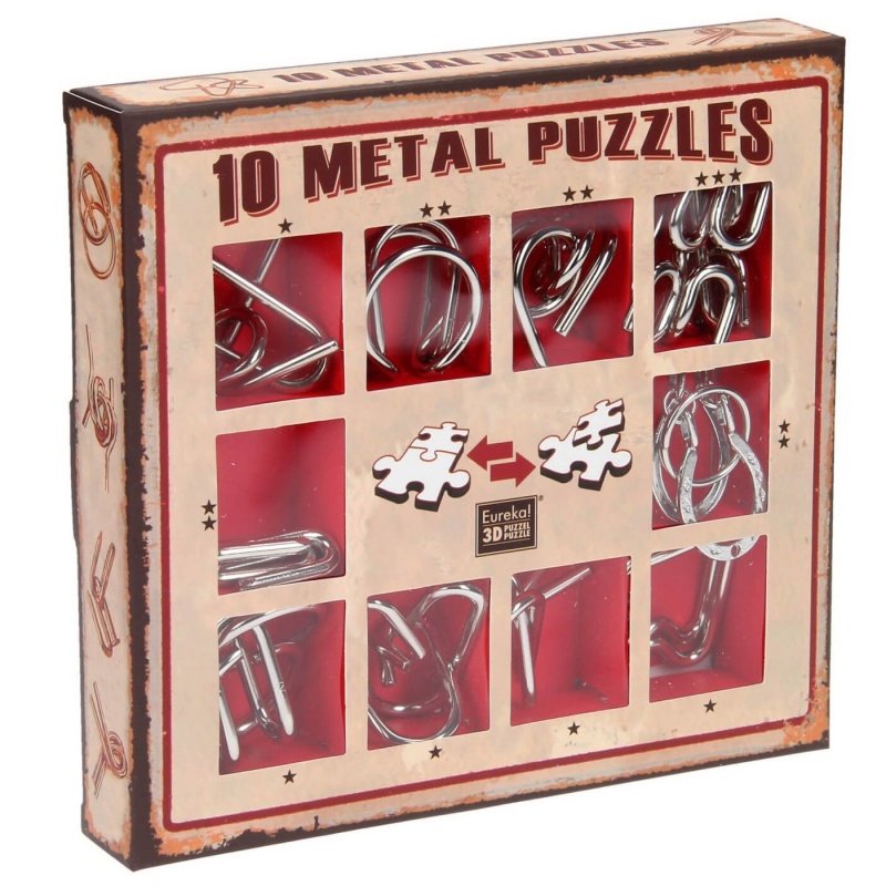 Eureka 10 Metal Puzzles - Red Set (10-R)
