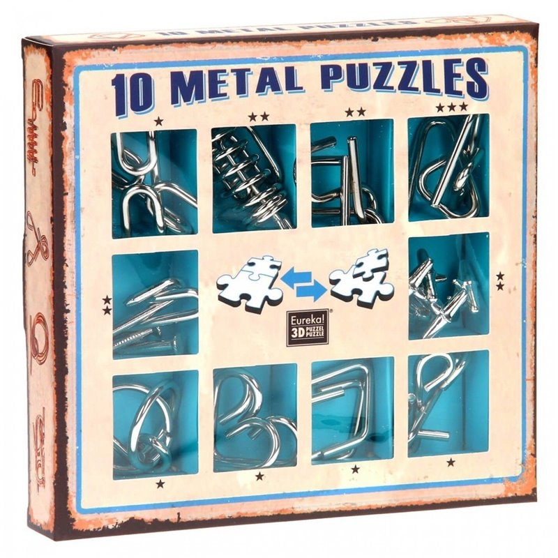 Eureka 10 Metal Puzzles - Blue Set (10-B)