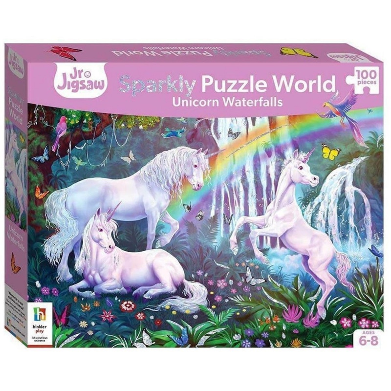 Hinkler Junior Jigsaw Sparkly Puzzle World: Unicorn Waterfalls (TJ-10)