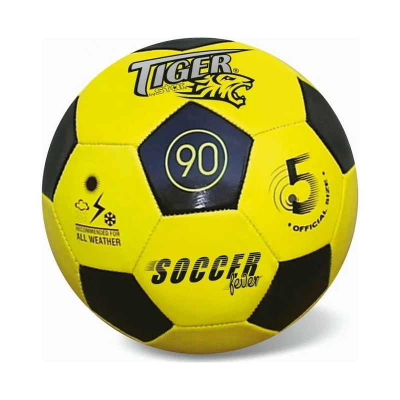 Star Toys Μπάλα Ποδοσφαίρου Δερμάτινη Tiger Κιτρινη (35/353)
