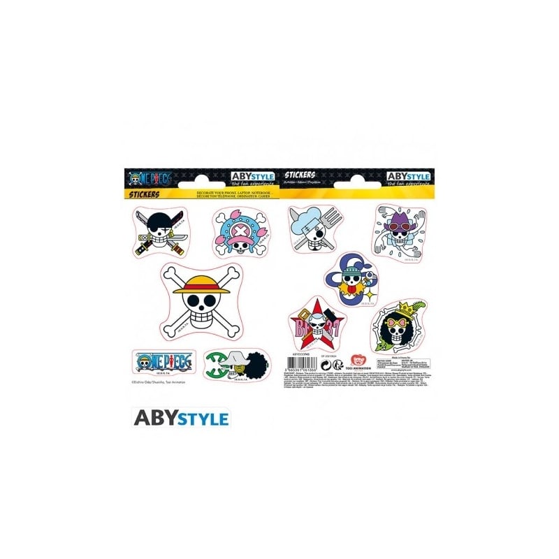 Abysse Corp One Piece Αυτοκόλλητα 16X11Cm/ 2 Sheets - Straw Hat Skulls (ABYDCO743)