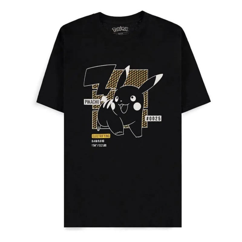 Difuzed Pokemon - Pikachu Line-Art Men's Short Sleeved T-Shirt (Black) - S (TS582566POK-S)
