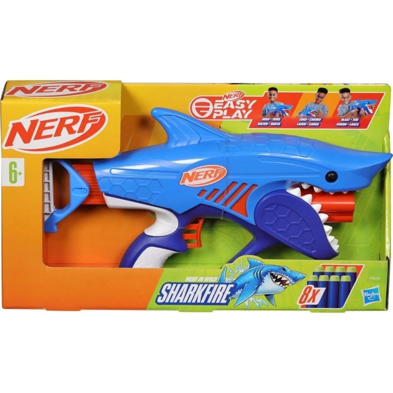 Hasbro Nerf Junior Sharkfire Easy Play Dart Blaster (F8645)