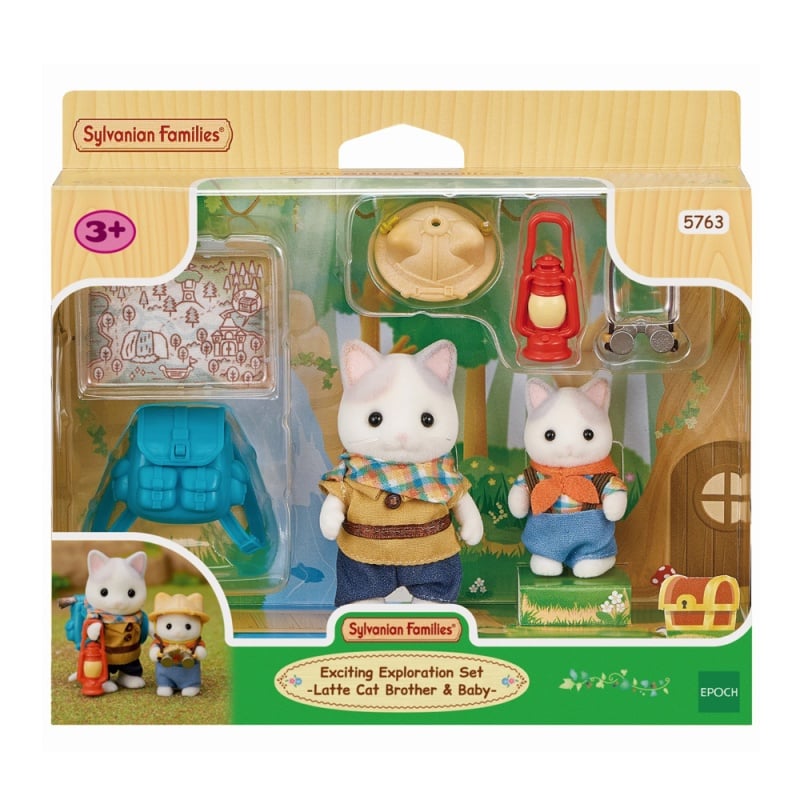 Epoch Sylvanian Families Exciting Exploration Set Latte Cat Brother & Baby (05763)