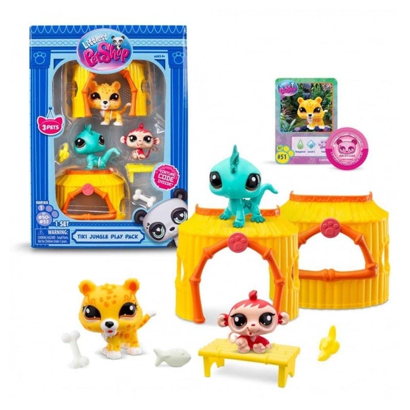 Littlest Pet Shop Littlest Pet Shop 3 Φιγούρες Tiki Ζούγκλα Play Pack (BF000515)