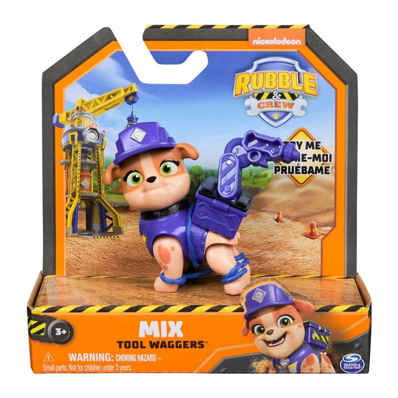 Spin Master Spin Master Paw Patrol: Rubble & Crew Μίνι Κουτάβια Δράσης Tool Waggers 4 Σχέδια - 1 τμχ (6070795)