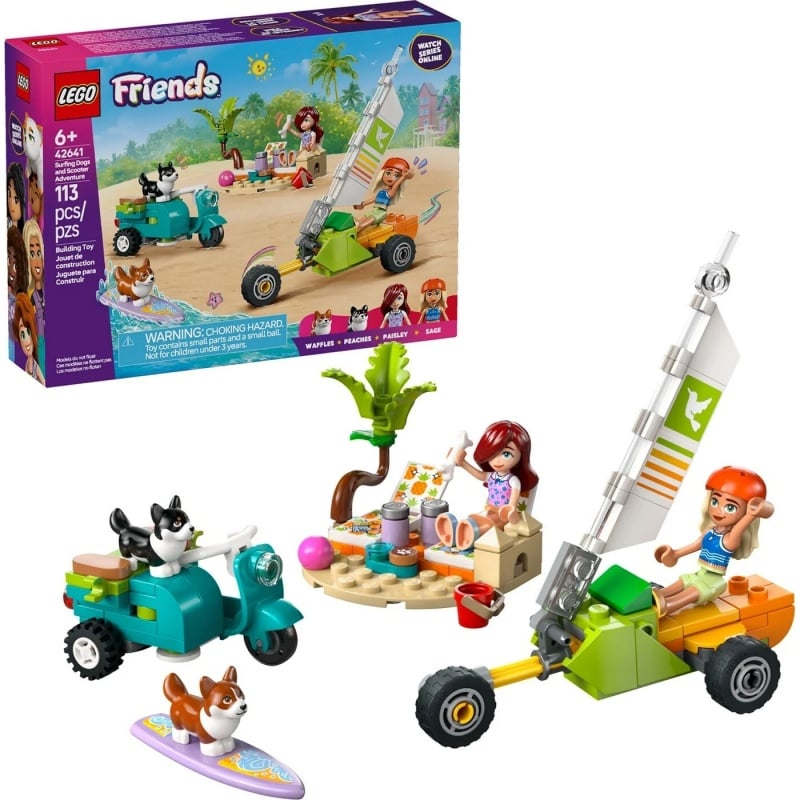 Lego Lego Friends Περιπέτεια Για Σερφ Με Σκύλους Και Σκούτερ (42641)
