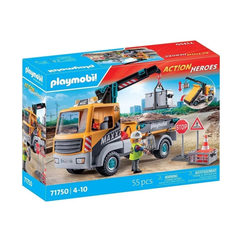 Playmobil Playmobil Action Heroes Φορτηγό Με Γερανό (71750)