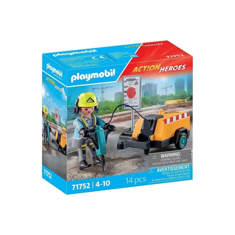 Playmobil Playmobil Action Heroes Εργάτης Με Κομπρεσέρ (71752)