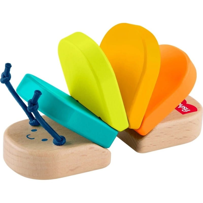 Fisher Price Newborn Rainbow Car Ξύλινη Κάμπια Κουδουνίστρα (JCY39) φωτογραφία