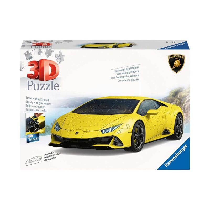 Ravensburger Παζλ 3D Puzzle 108 Τεμ. Lamborghini Huracan Κίτρινη (11562)