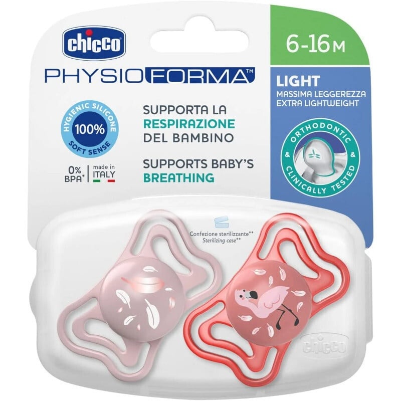 Chicco Chicco Πιπίλες Σιλικόνης PhysioForma Light Ροζ για 6-16 μηνών 2τμχ (C20-71038-11)