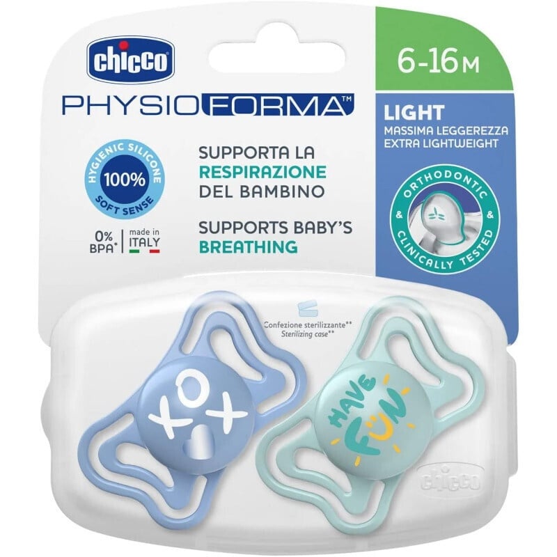 Chicco Chicco Πιπίλες Σιλικόνης PhysioForma Light Σιέλ για 6-16 μηνών 2τμχ (C20-71038-21)