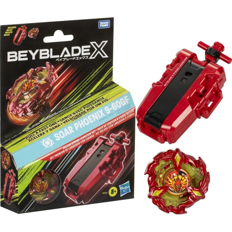 Hasbro Beyblade X: Soar Phoenix 9-60GF - Deluxe String Launcher Set (F9324)