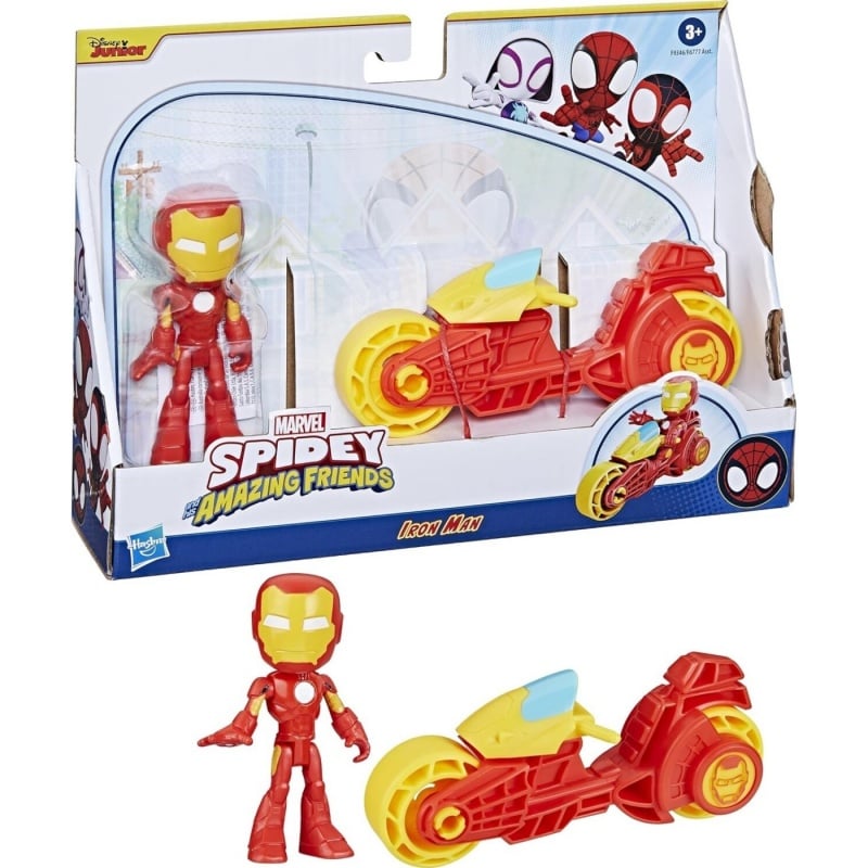 Hasbro Marvel Spidey And His Amazing Friends Φιγούρα Με Μοτοσυκλέτα 3 Σχέδια - 1 τμχ (F6777)