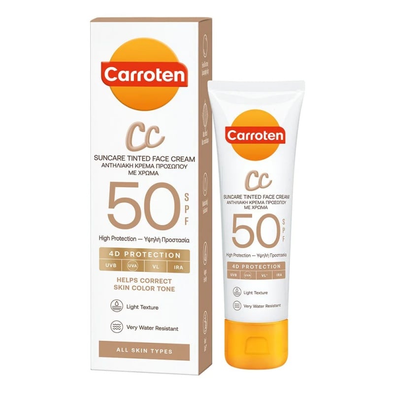 Carroten Carroten CC Suncare Tinted Face Cream Αντηλιακή Κρέμα Προσώπου με Χρώμα SPF50 50ml (8571056440)
