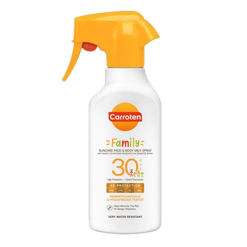 Carroten Carroten Family Suncare Face & Body Milk Spray SPF30 Αντηλιακό Γαλάκτωμα Προσώπου & Σώματος 270ml (8571051977)