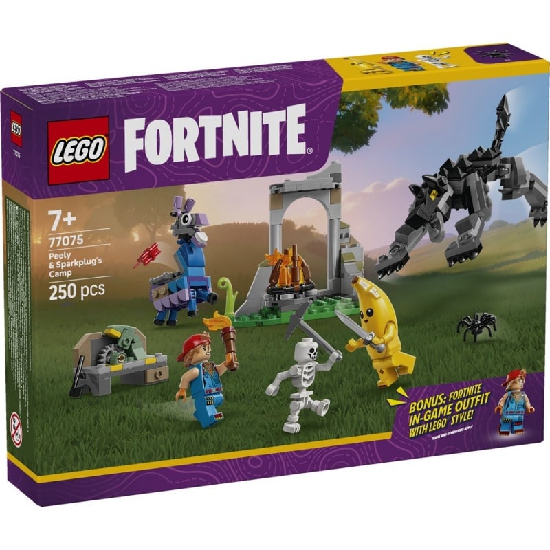 Lego Lego Fortnite Κατασκήνωση Του Peely Και Της Sparkplug (77075)