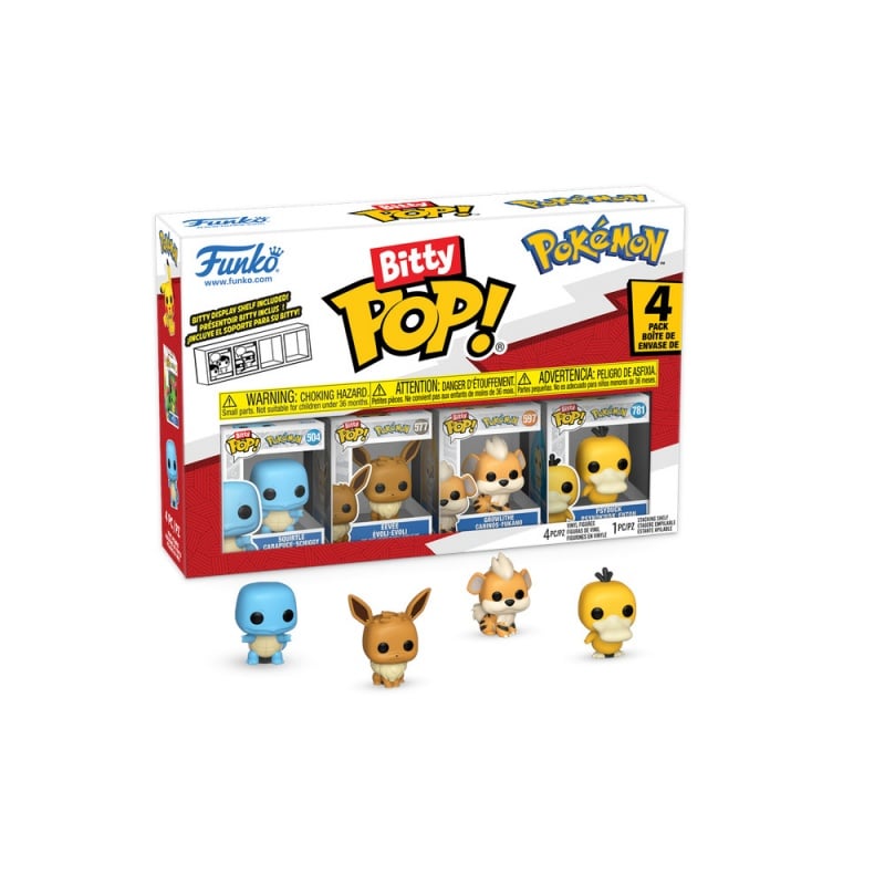 Funko Funko Pop! Bitty 4-Pack: Pokemon - Squirtle Eevee Growlith Psyduck (81135)