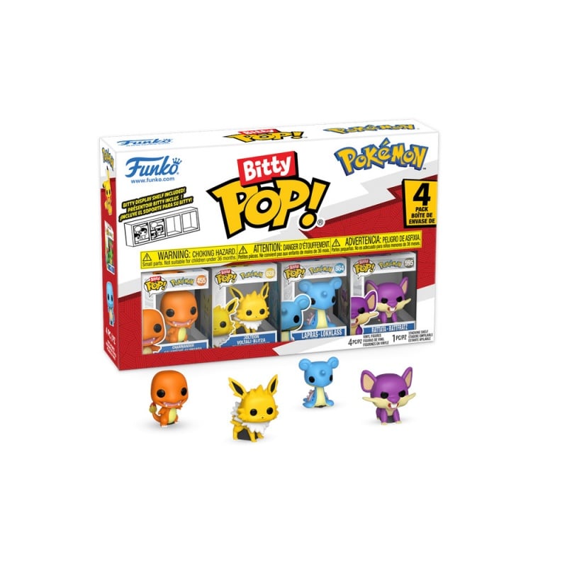 Funko Funko Pop! Bitty 4-Pack: Pokemon - Charmander Jolteon Larpas Rattata (81133)