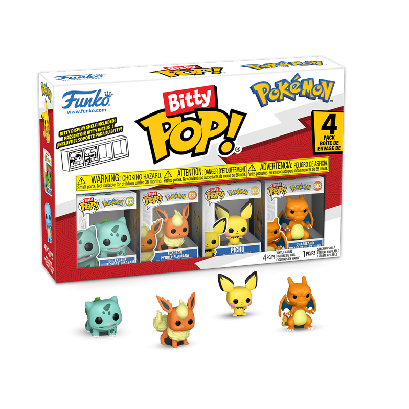 Funko Funko Pop! Bitty 4-Pack: Pokemon - Bulbasaur Flareon Pichu Charizard (81134)