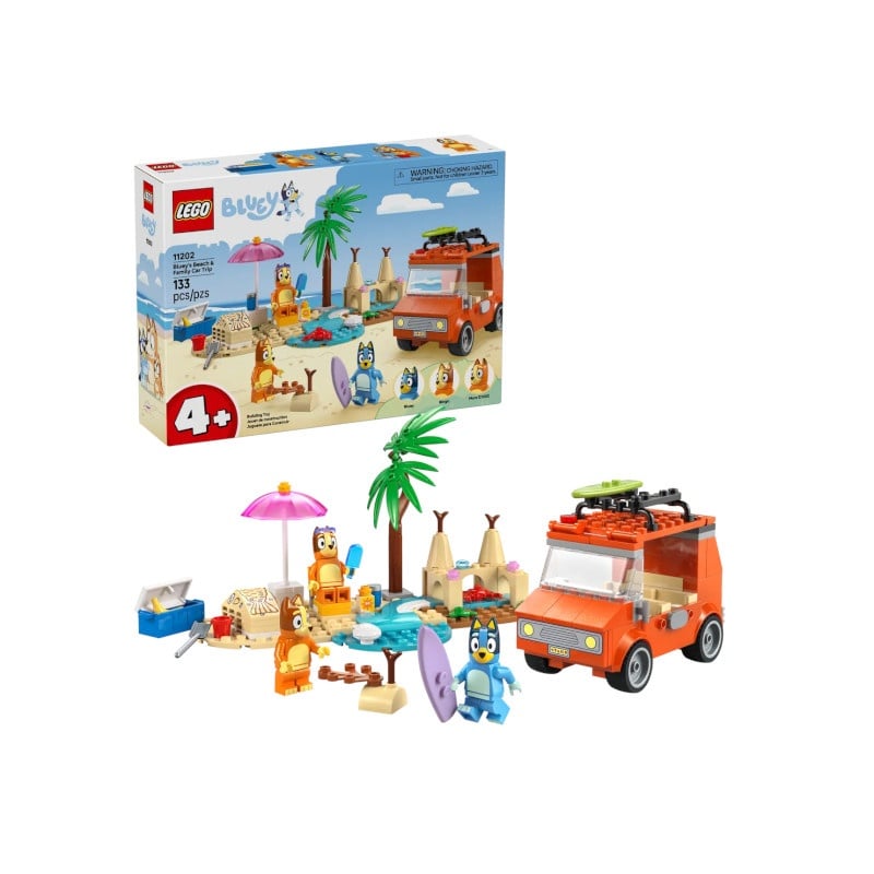 Lego Lego Bluey Η Παραλία Της Bluey Και Το Οικογενειακό Ταξίδι Με Το Αμάξι (11202)