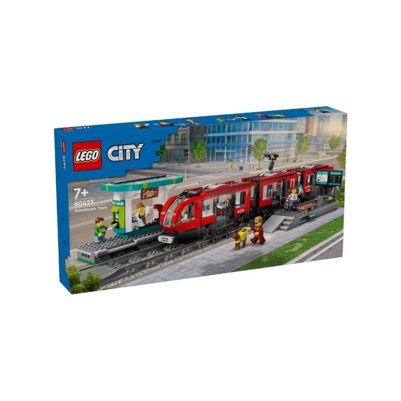 Lego Lego City Τραμ Και Σταθμός Στο Κέντρο Της Πόλης (60423)
