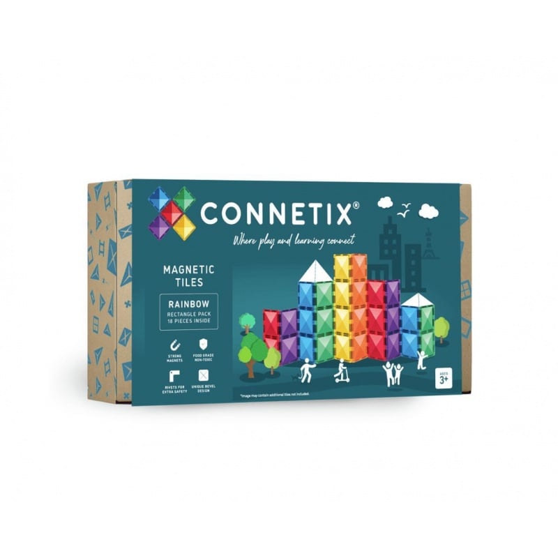 Connetix Σετ μαγνήτες Connetix - Rainbow Rectangle Pack (18 τμχ.) (CT-R-00018-RE)