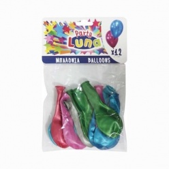 Μπαλόνια Μεταλλιζέ 12 Τμχ Σε Σακουλάκι 24 Εκ. (0088903)