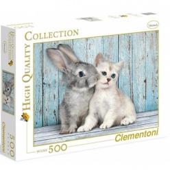 Clementoni Παζλ 500τεμ. High Quality Cat and Bunny (1220-35004)