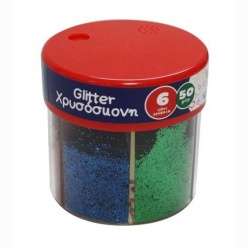 Glitter Σκόνη 50gr 6-Χρώματα 1-Τμχ (0646025)