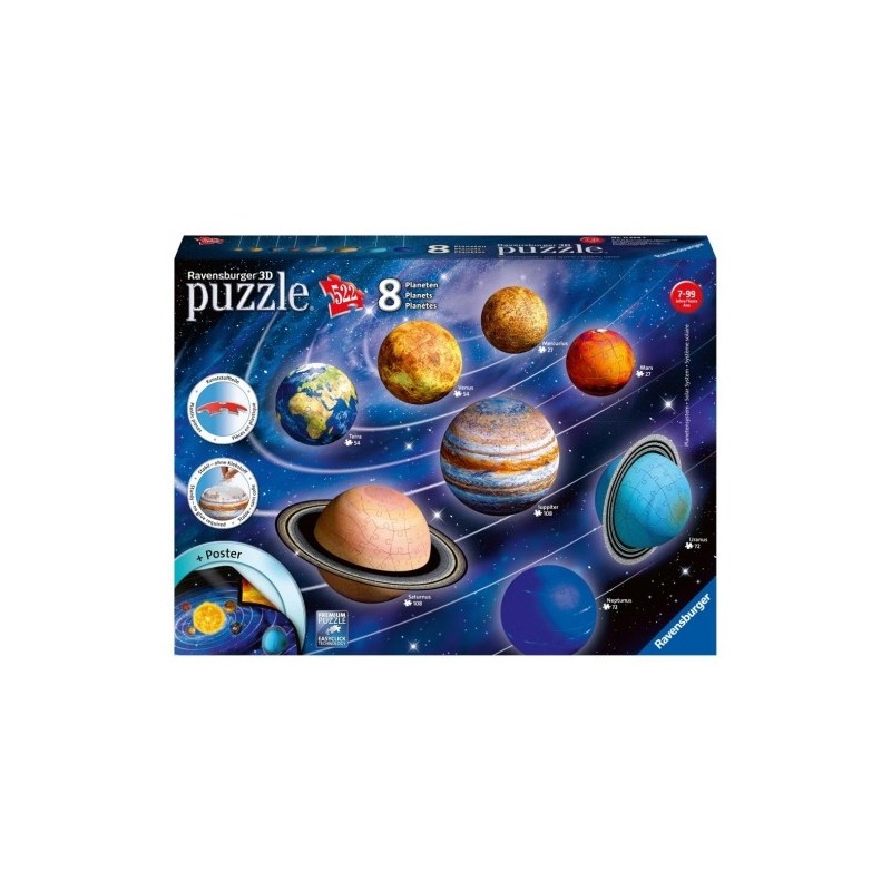 Ravensburger 3D Puzzle 3D Puzzle 522 Τεμ. Ηλιακό Σύστημα (11668)