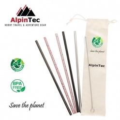 Οικολογικά Καλαμάκια Alpintec Πολλαπλών Χρήσεων Ίσια 6mm (s-01)