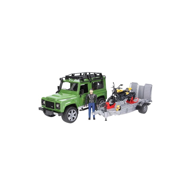 Bruder Bruder Τζιπ Land Rover Με Τρέιλερ, Μηχανή Ducati Και Οδηγό (BR002589)