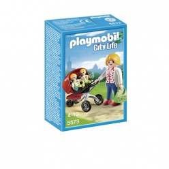 Playmobil Μαμά με δίδυμα και καροτσάκι(5573)