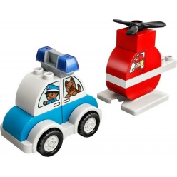 Lego Duplo Fire Helicopter Police Car-Πυροσβεστικό Ελικόπτερο & Περιπολικό (10957)