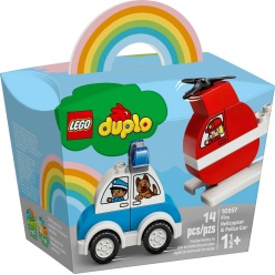 Lego Duplo Fire Helicopter Police Car - Πυροσβεστικό Ελικόπτερο & Περιπολικό (10957)