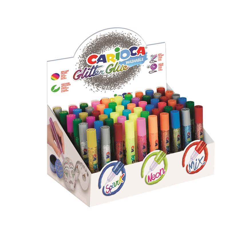 Κόλλα γκλίτερ Carioca Glitter Glue 10,5ml 
display 60 τεμαχίων (23108)