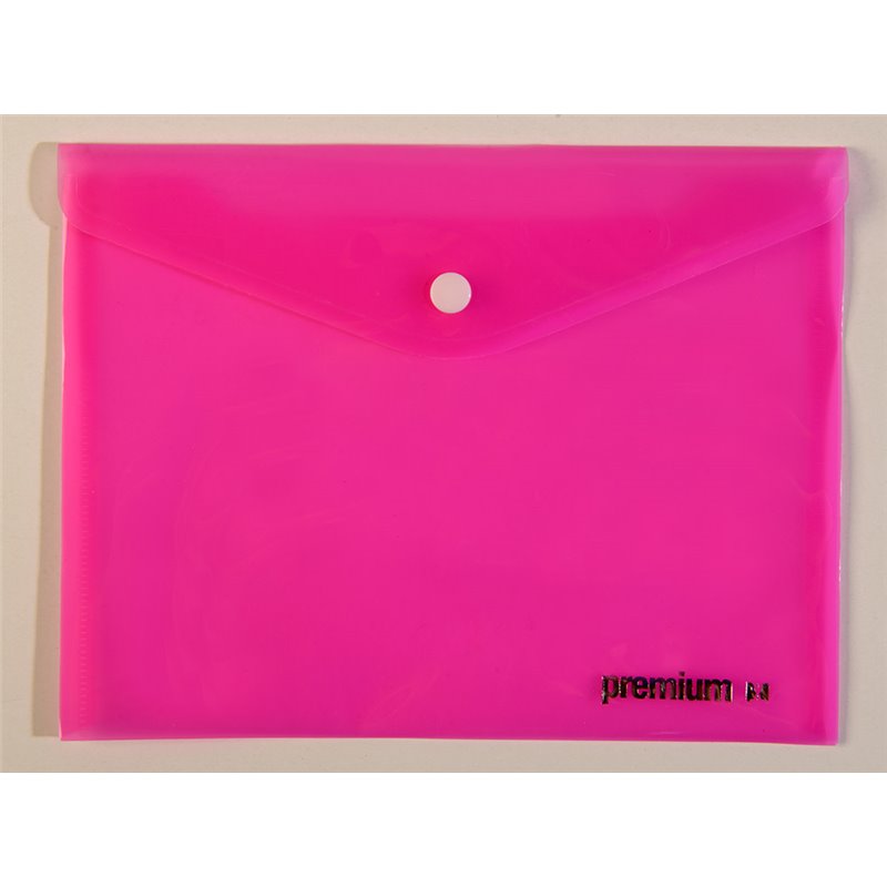 Φάκελος PP Κουμπί Premium A4 
Ροζ    (26375)