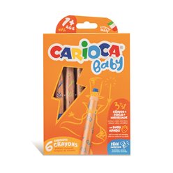 Carioca 3 in 1 Crayons 1+ 
6 χρώματα/κουτί (31972)