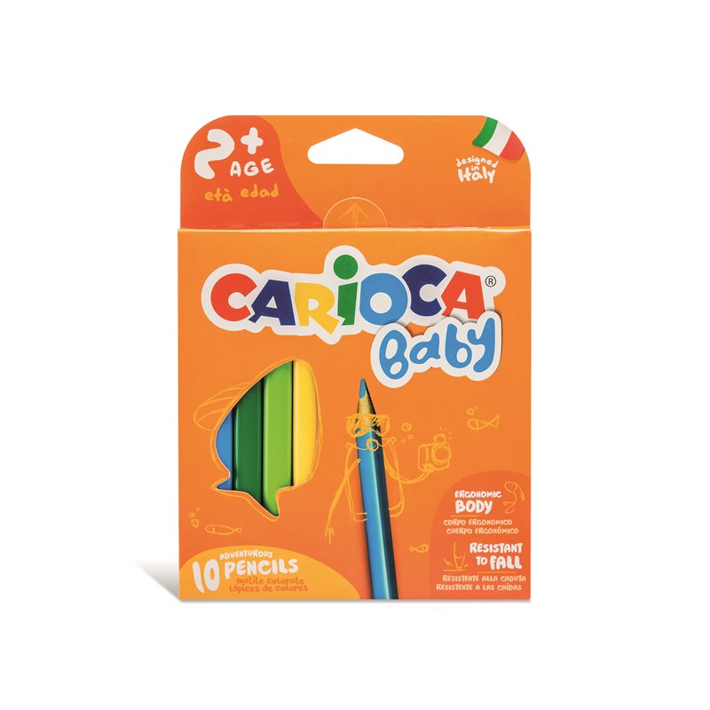 Ξυλομπογιές Carioca Baby pencil 2+ 
10 χρώματα/κουτί (31973)