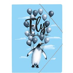 Ντοσιέ Fly PP Λάστιχο A4 Penguin (34648)