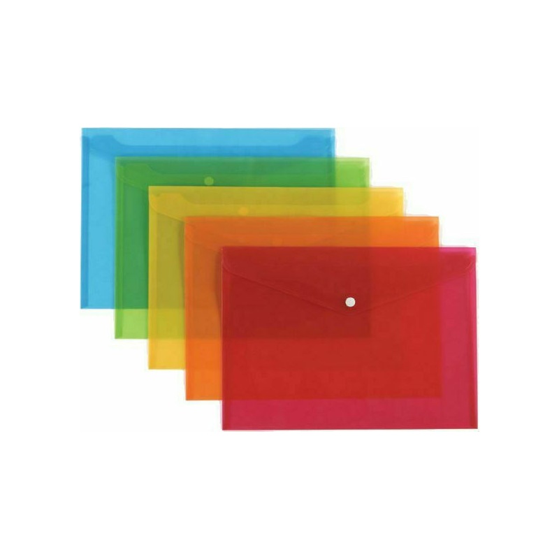 Φάκελος PP Κουμπί Premium A5  - 5 Χρώματα (26388)