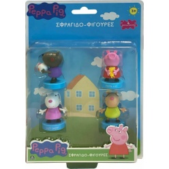 Peppa Pig Φιγούρες-Σφραγίδα 4 Pack - 3 Σχέδια (PP006000)