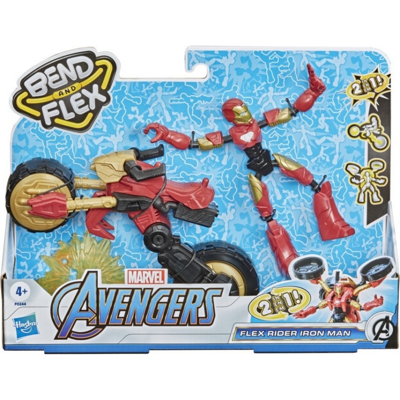 Hasbro Avengers Bend And Flex Flex Rider Iron Man (F0244)