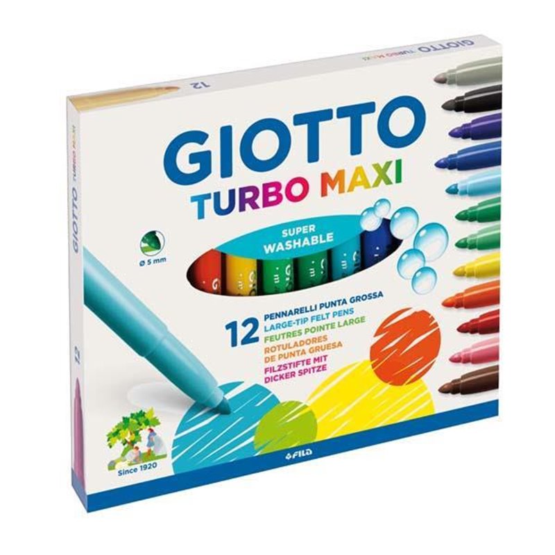 Μαρκαδοροι Χοντροι 12Τεμ Turbo Μαχι Giotto (454000)