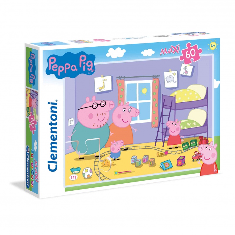 Clementoni Παιδικό Παζλ Maxi Super Color Peppa Pig 60 τμχ (1200-26438)